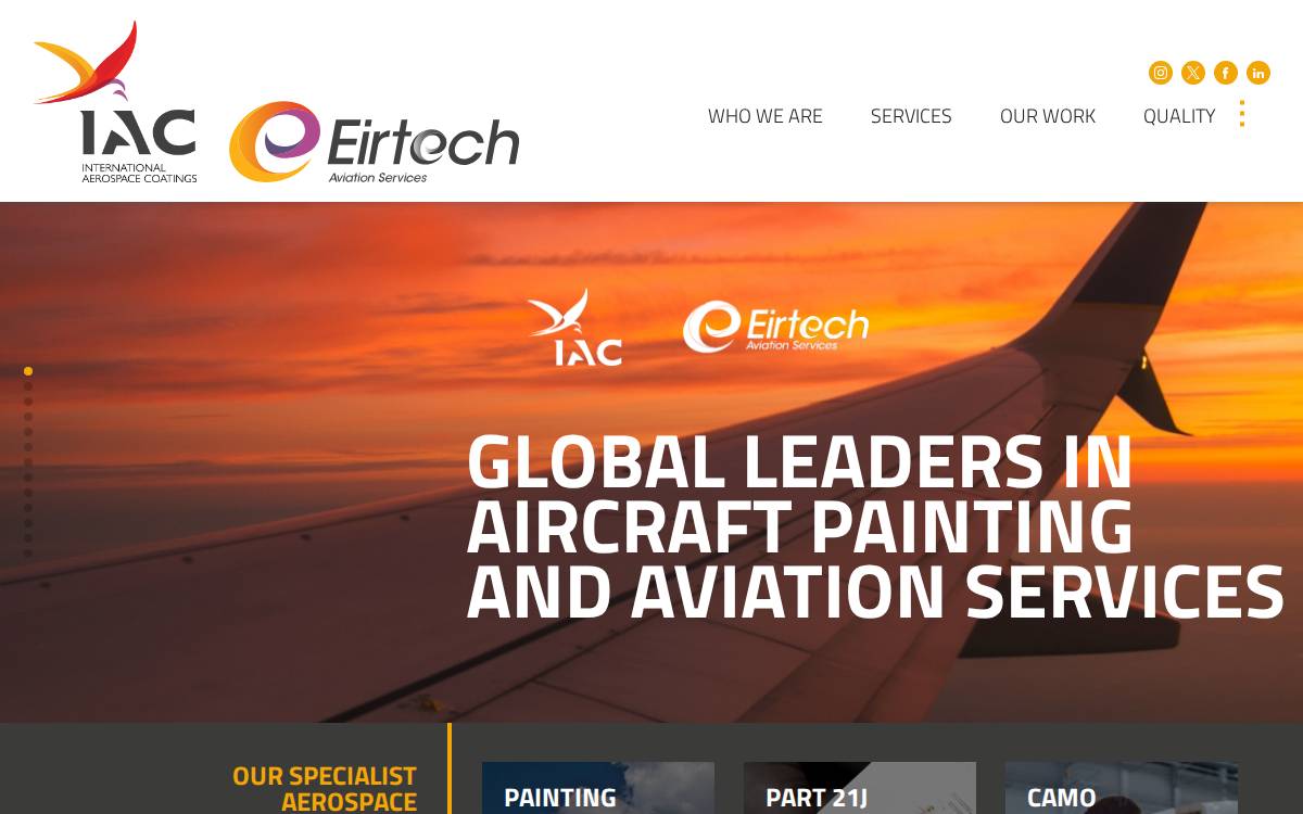 International Aerospace Coatings Iac website preview