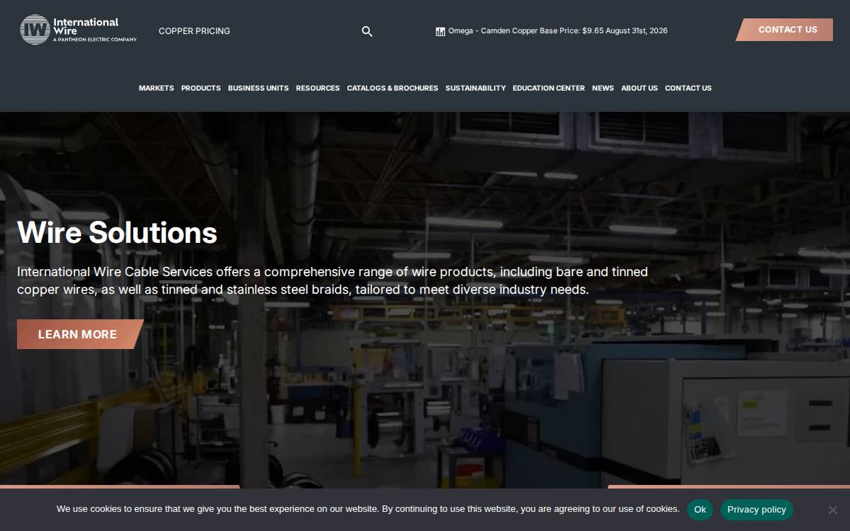 International Wire Group website preview