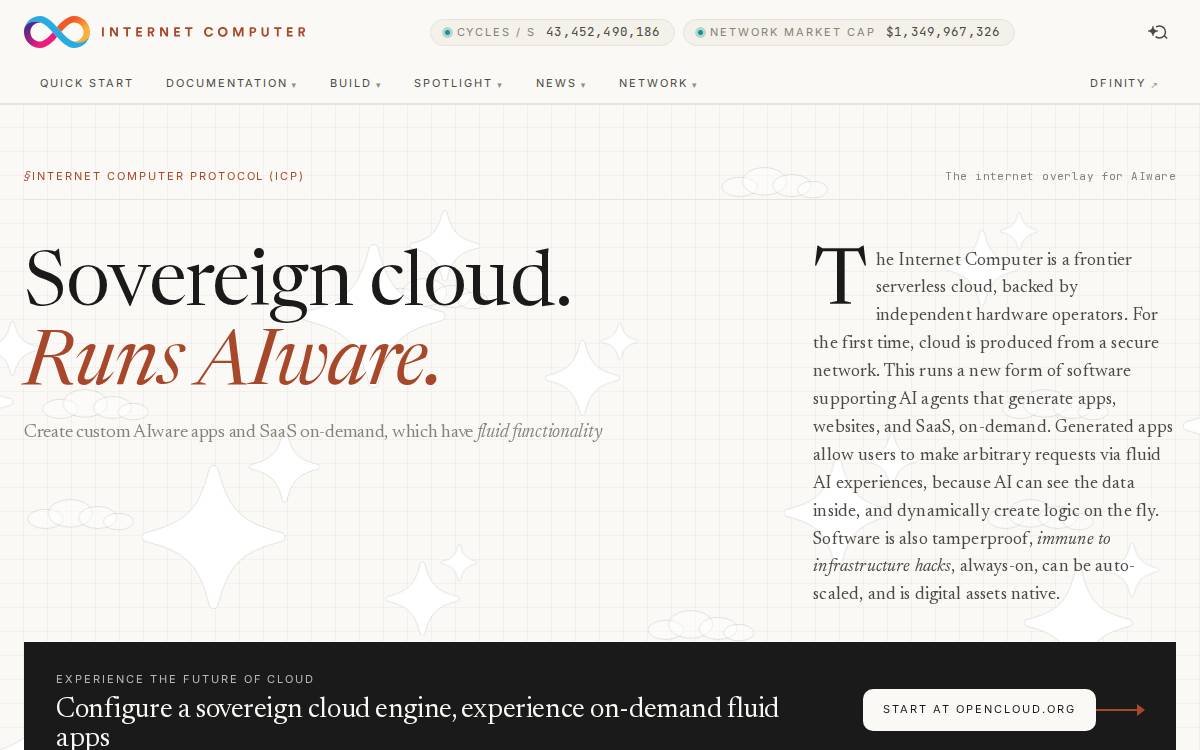 Internet Computer website preview