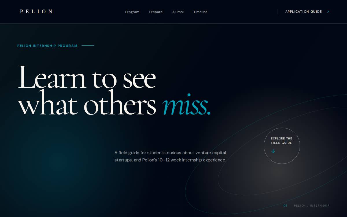 Internships website preview