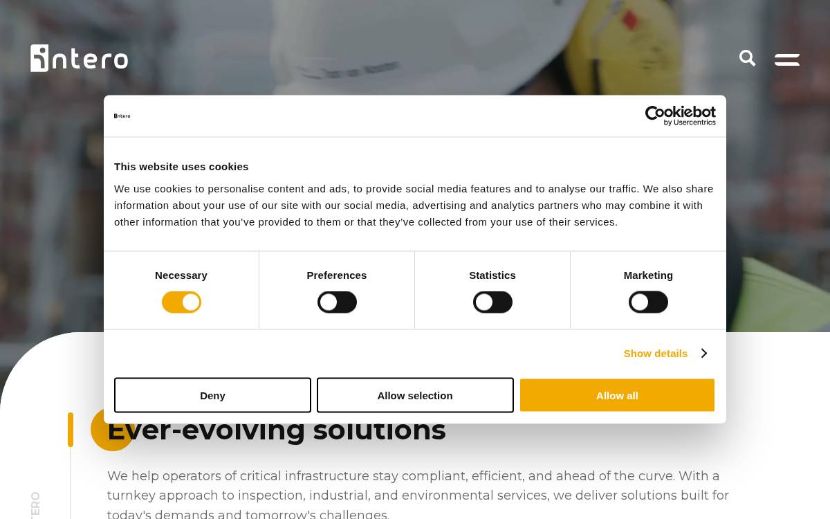 Intero Integrity Services website preview