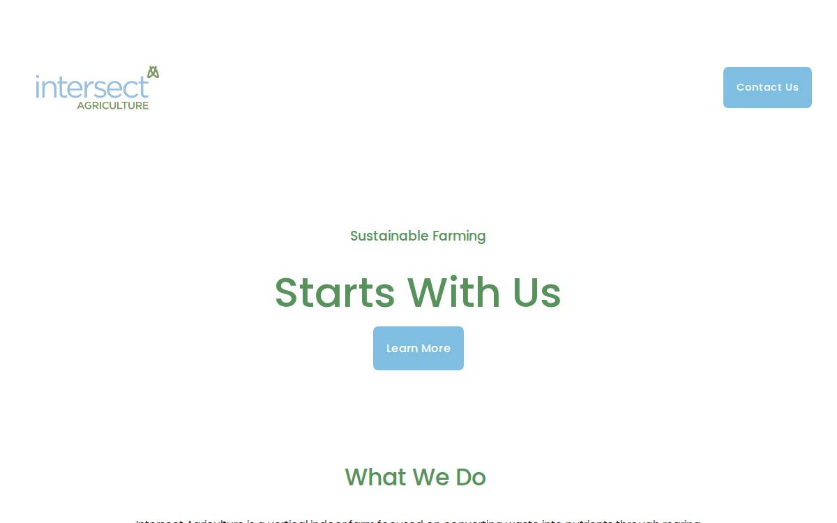 Intersect Agriculture website preview