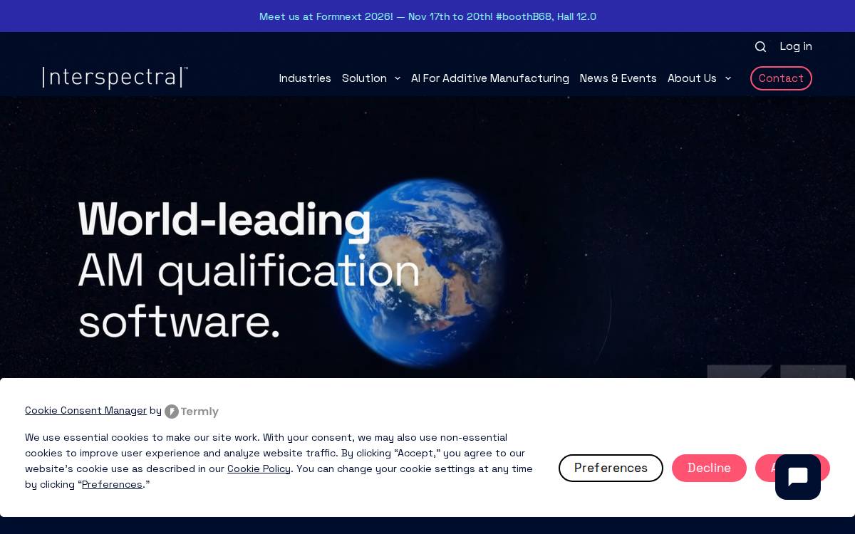 Interspectral website preview