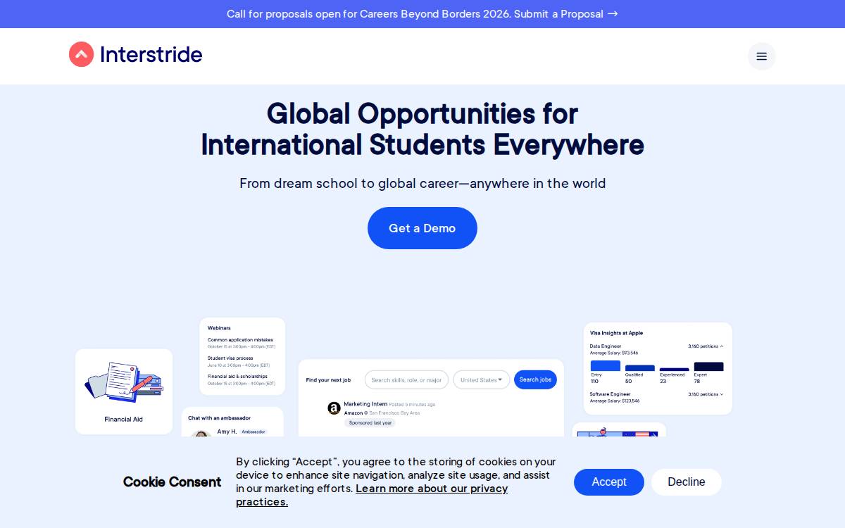 Interstride website preview