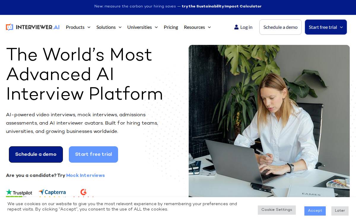 Interviewer AI website preview