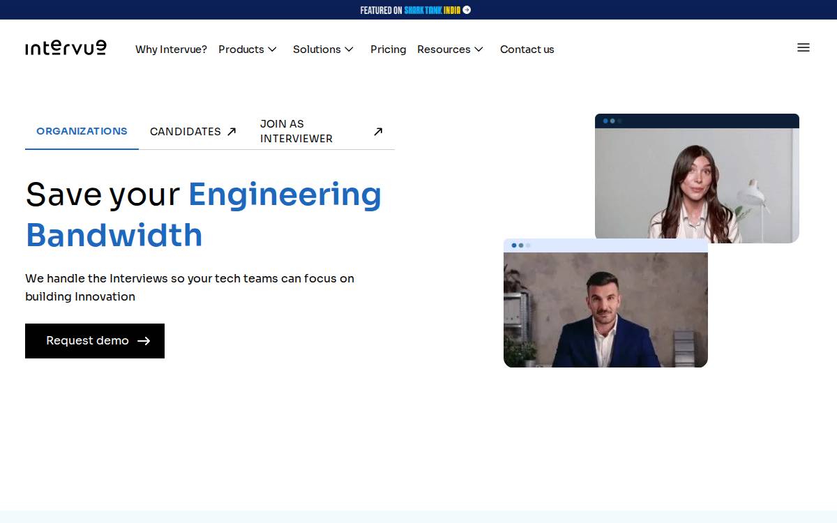 Intervue website preview
