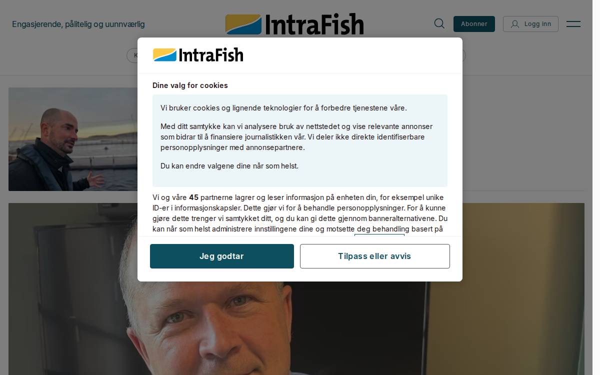 Intrafish website preview