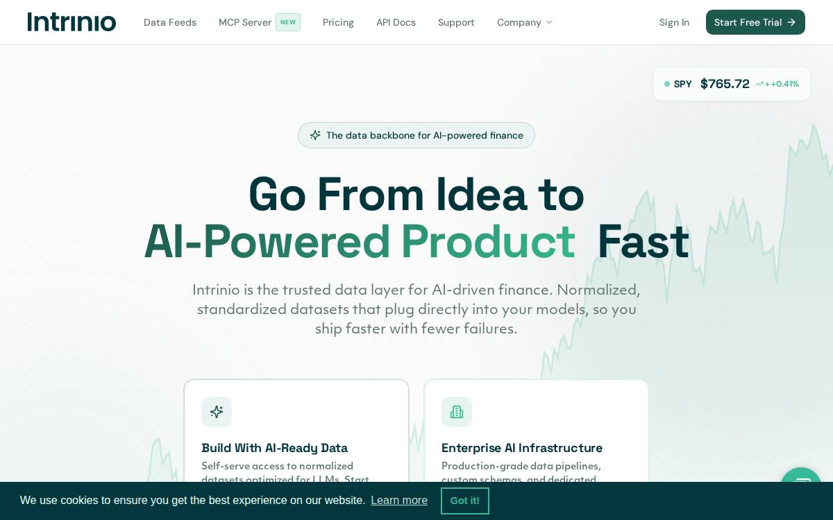 Intrinio website preview