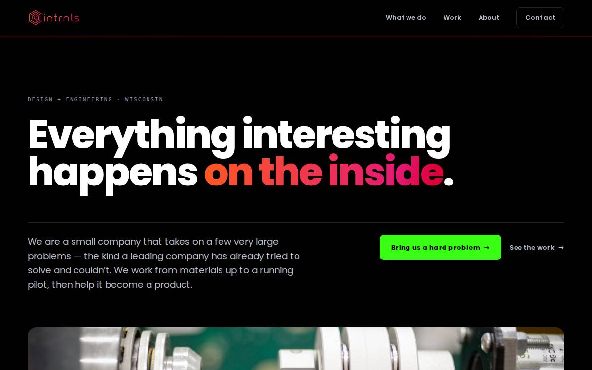 Intrnls website preview