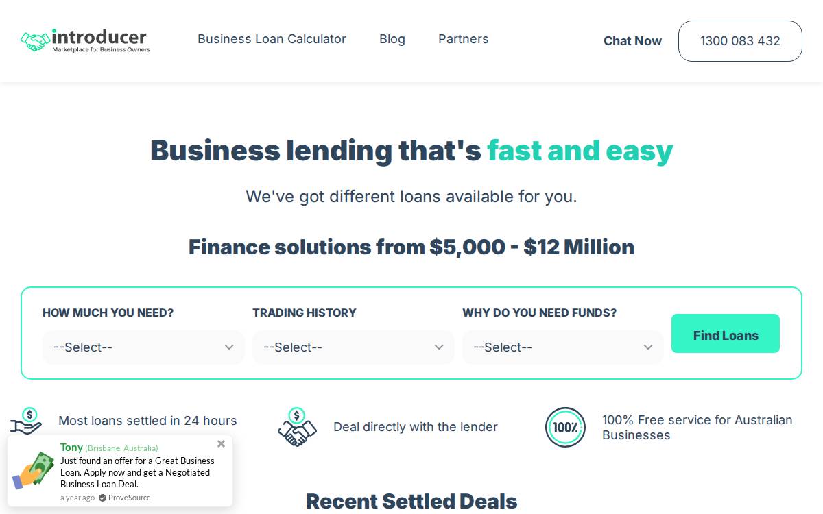 Introducer website preview