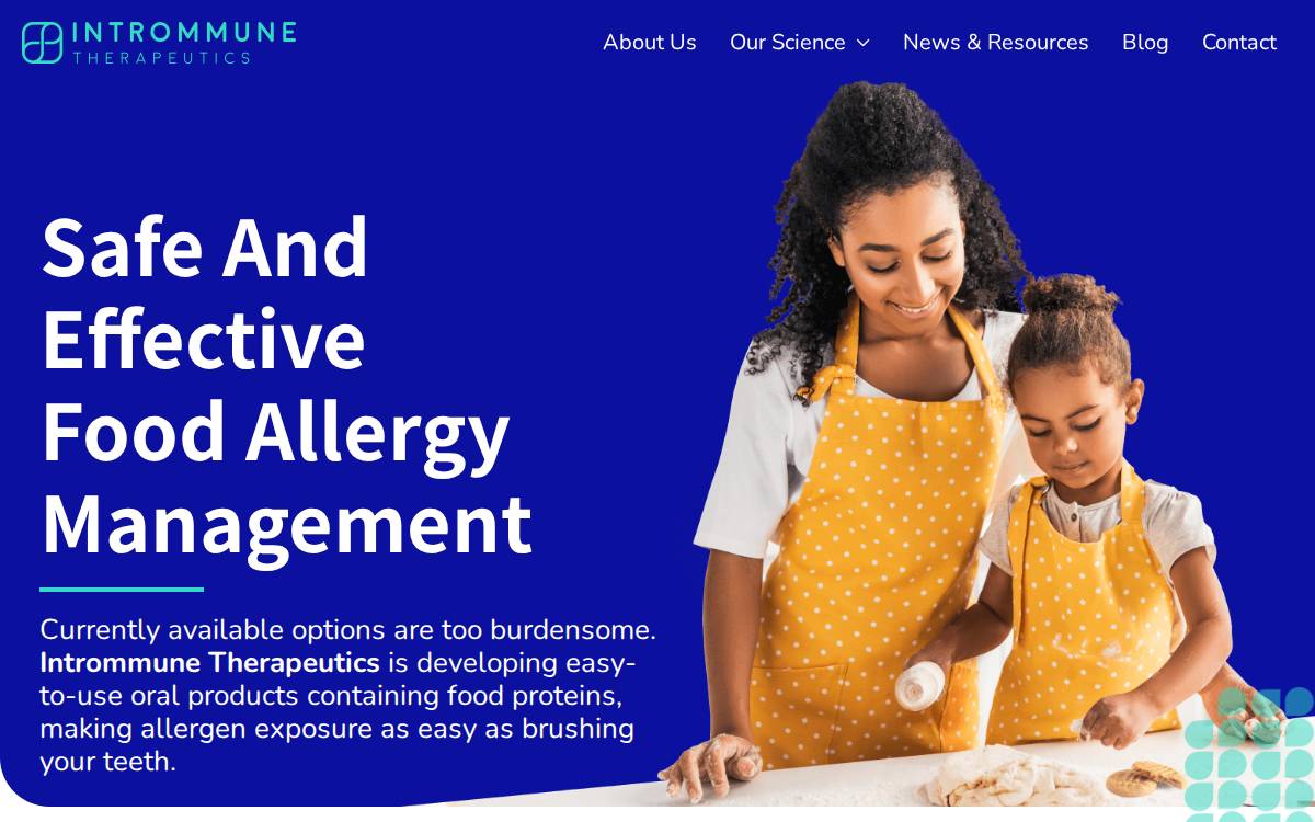 Intrommune website preview