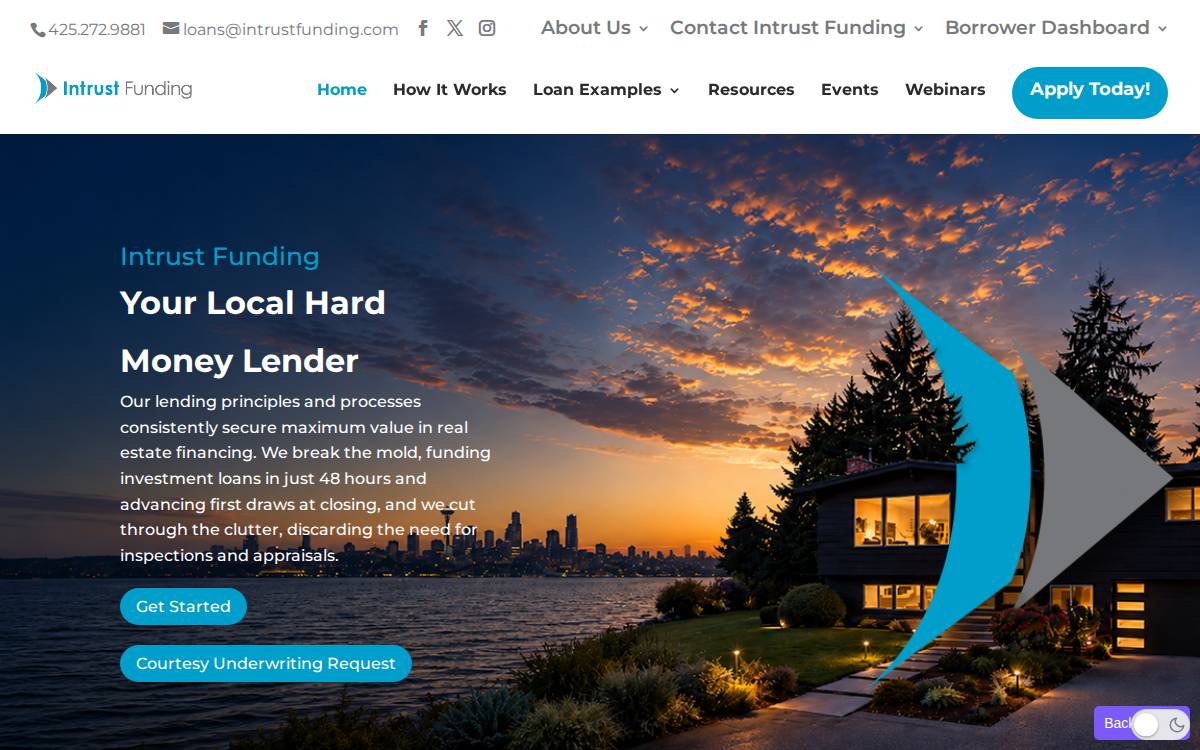 Intrust Funding website preview