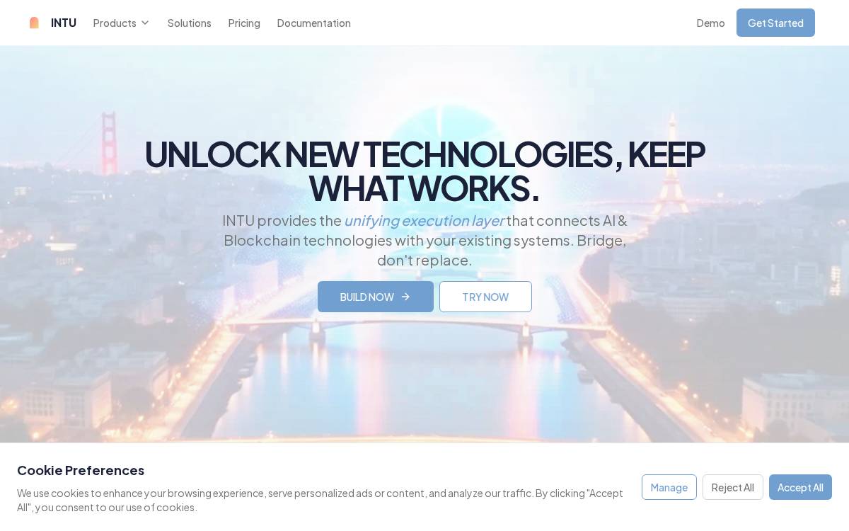 Intu website preview