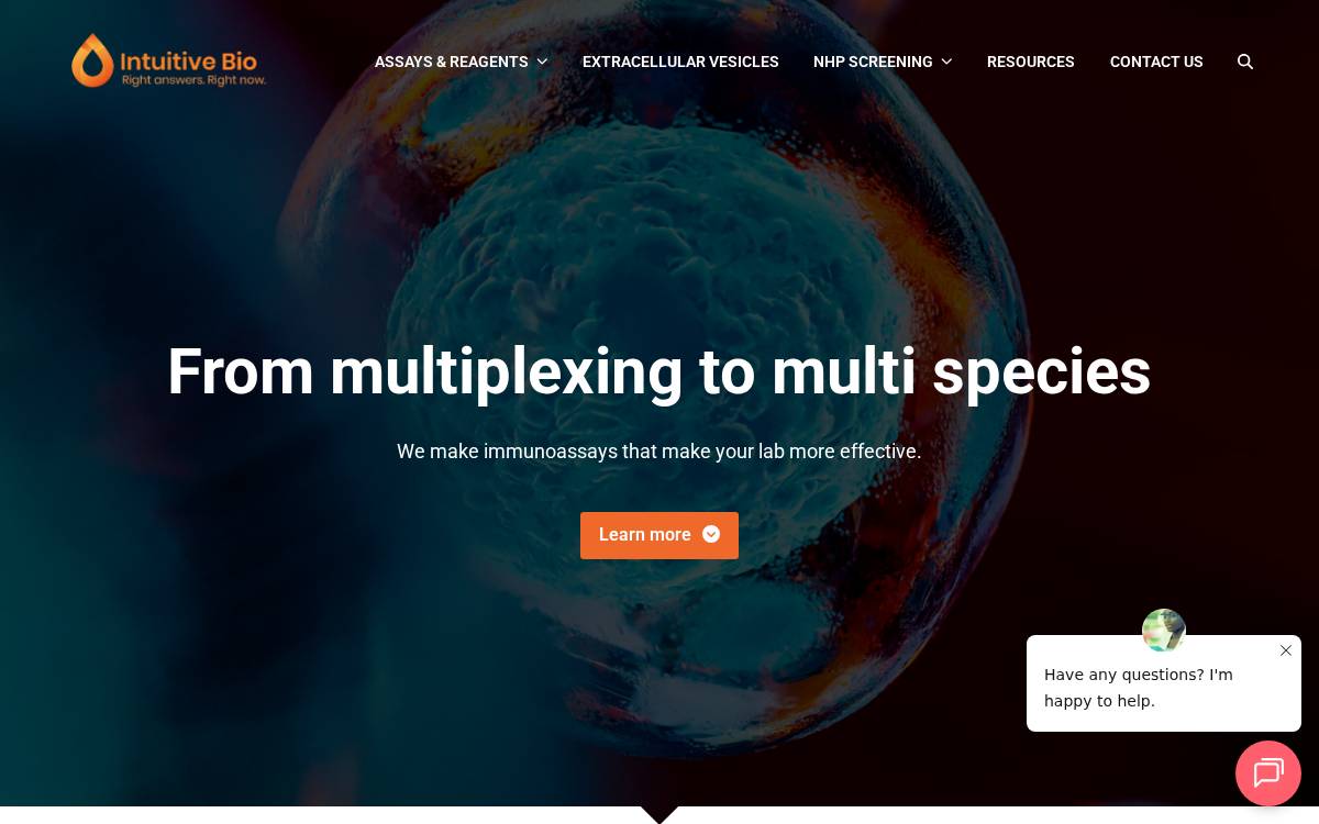Intuitive Biosciences website preview