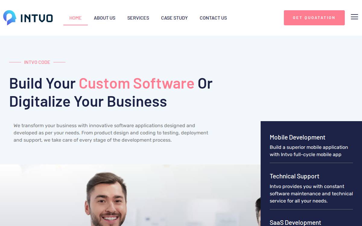 Intvo website preview
