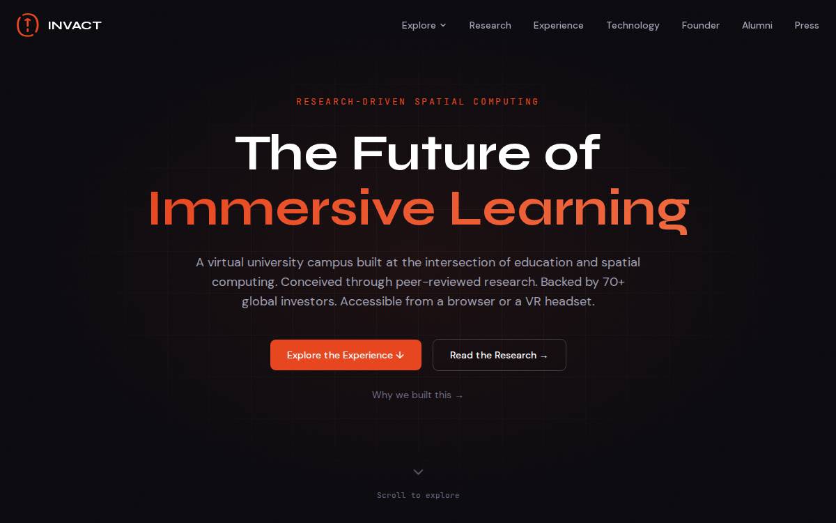 Invact website preview
