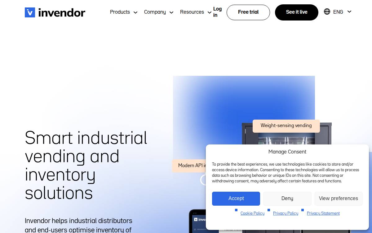 Invendor website preview