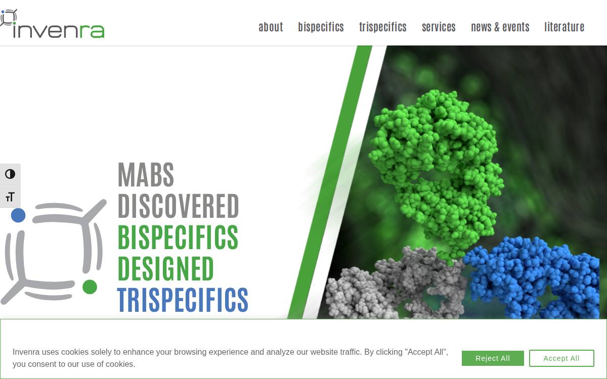 Invenra website preview