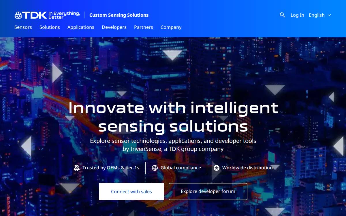 InvenSense website preview