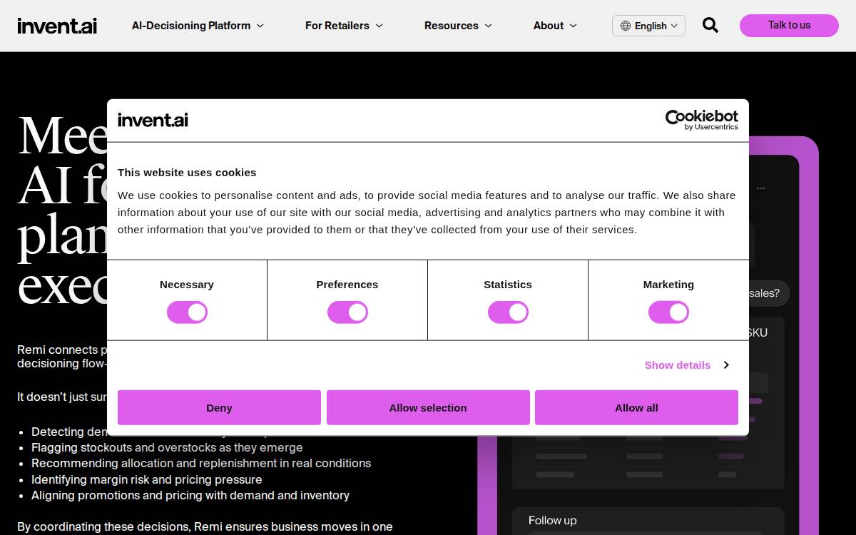 Invent website preview