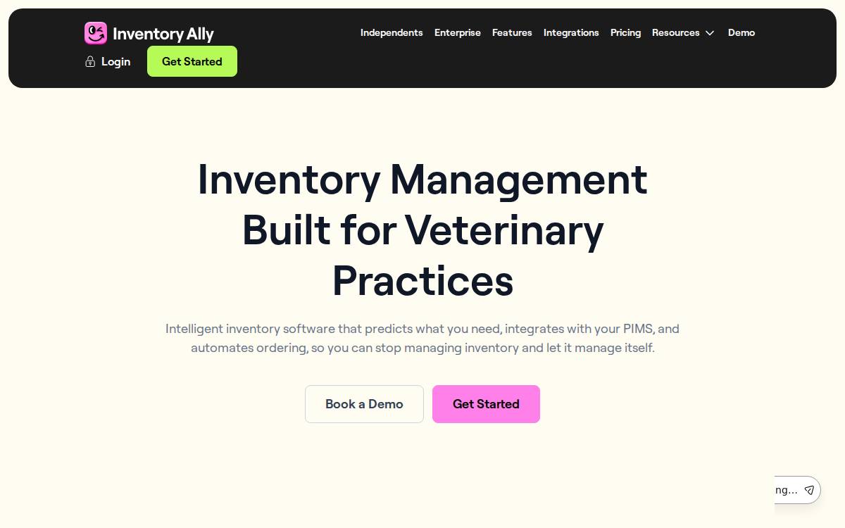 Inventory Ally website preview
