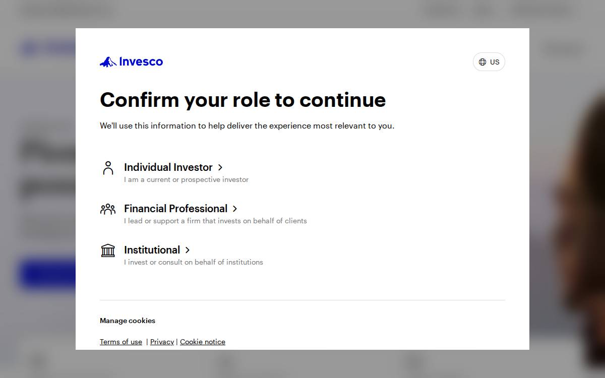 Invesco website preview
