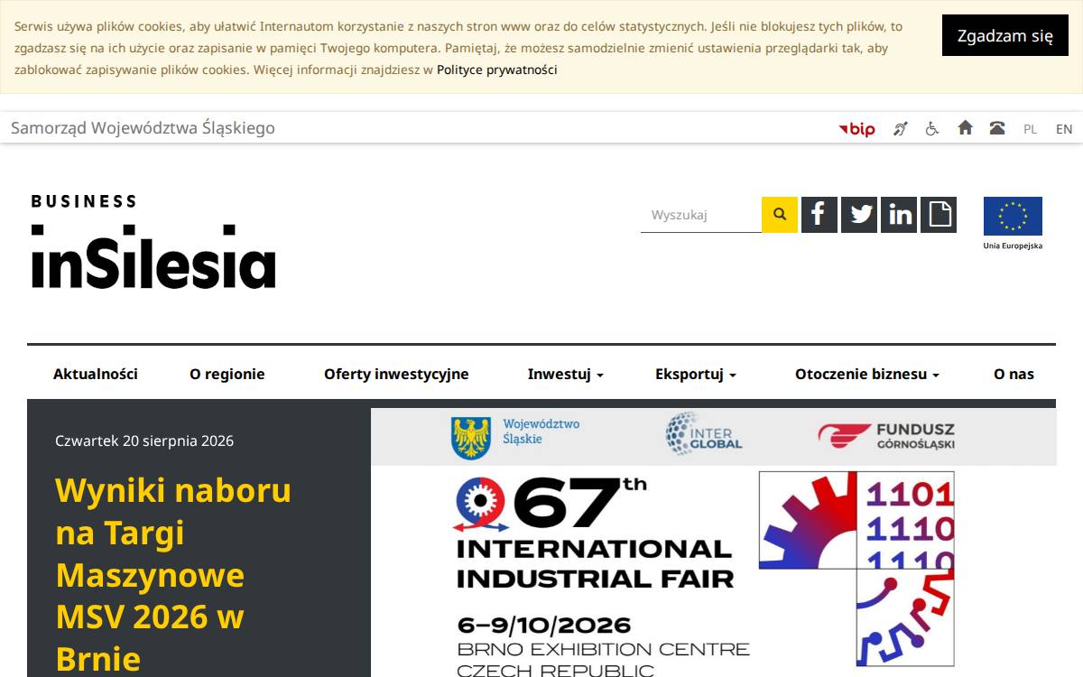 Invest In Silesia website preview