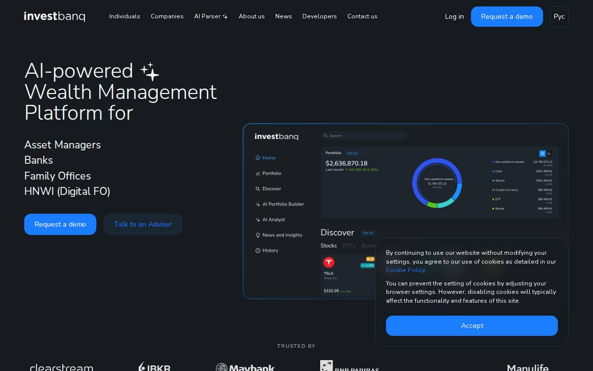 Investbanq Singapore AI-powered wealth management platform website preview