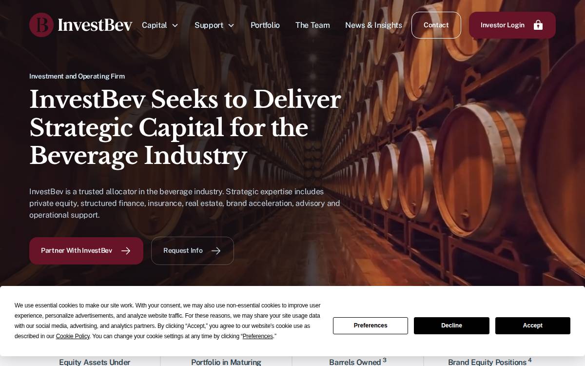 Investbev website preview