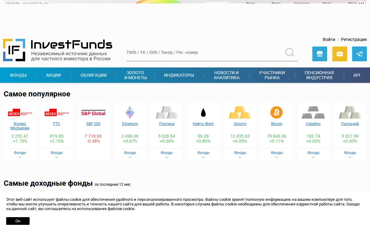 Investfunds Awards 2024 website preview