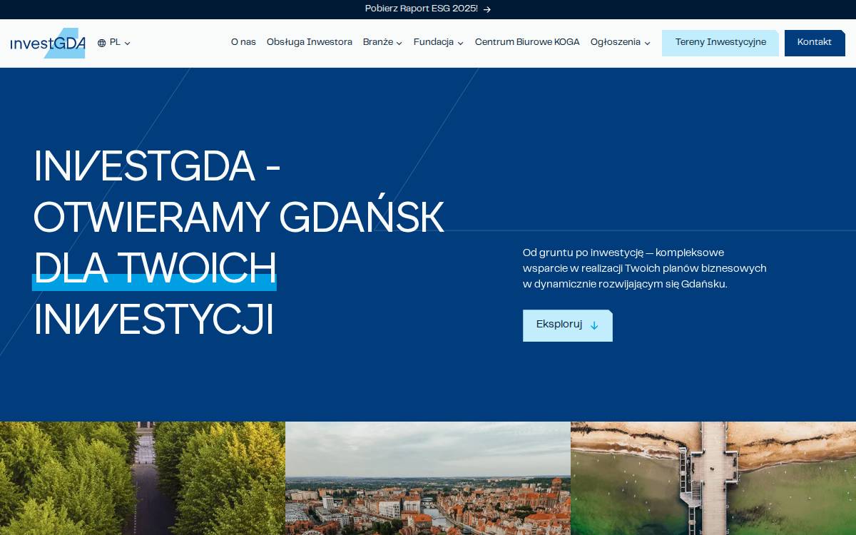 Investgda website preview