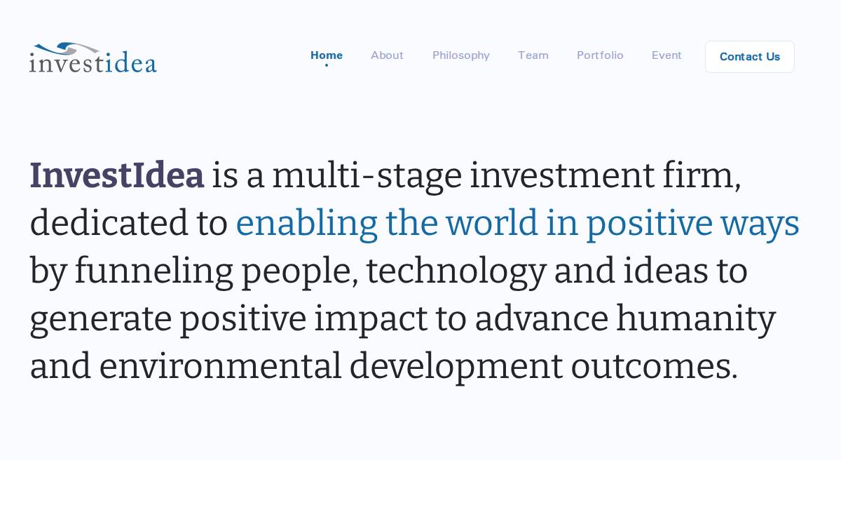 Investidea website preview