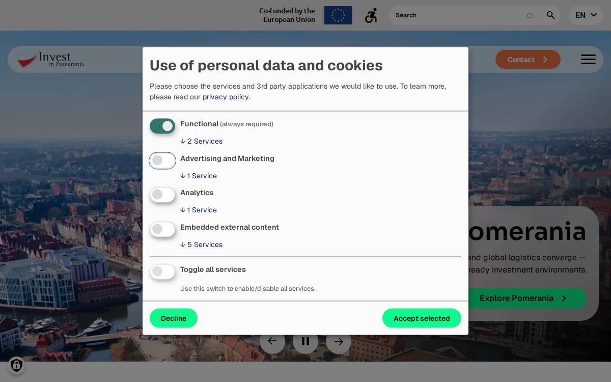 Investinpomerania website preview