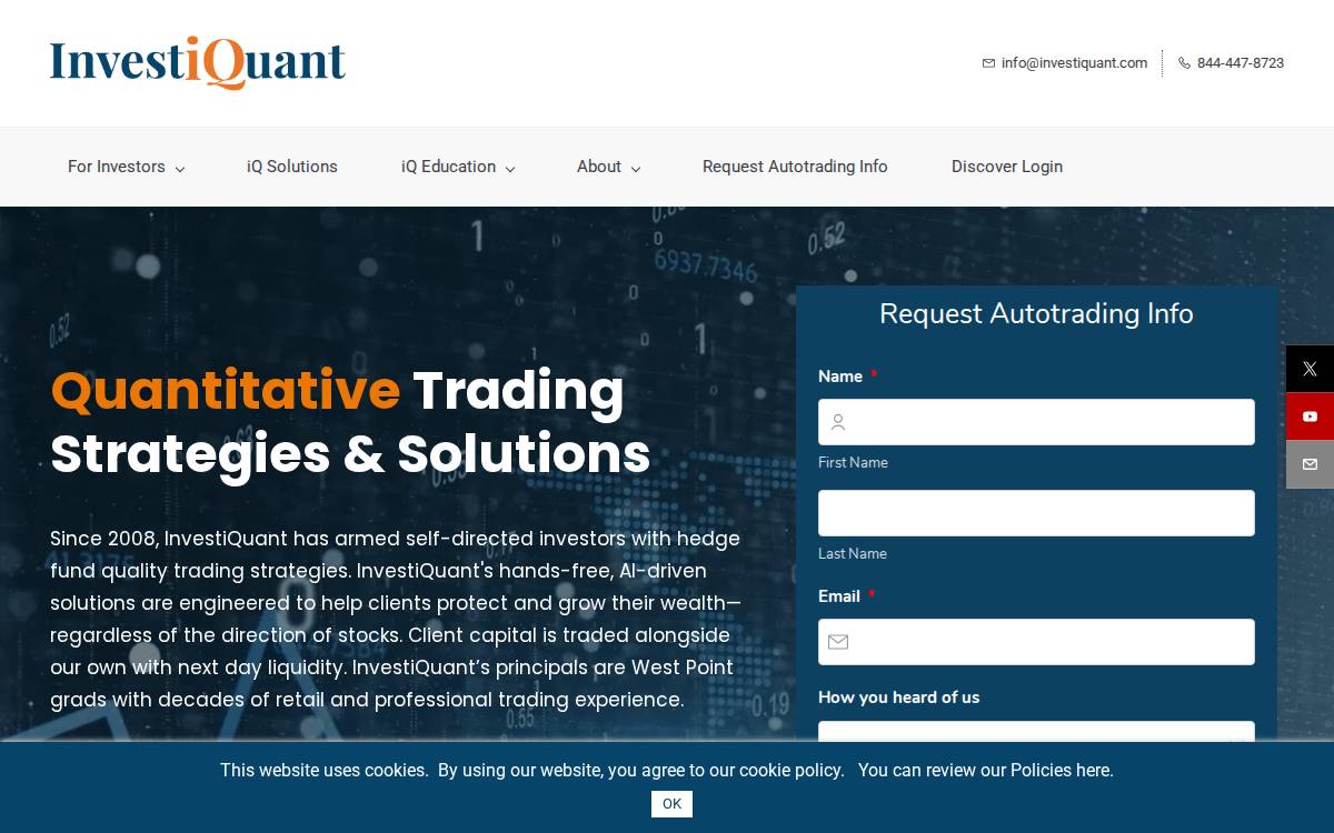 InvestiQuant website preview