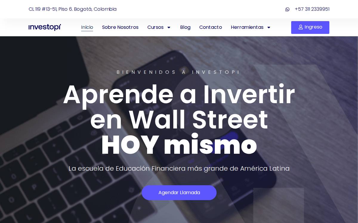 Investopi website preview