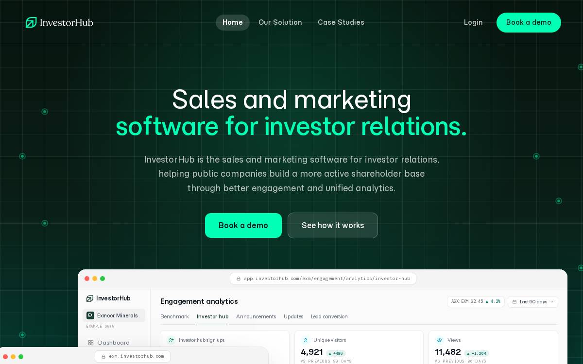 Investorhub website preview