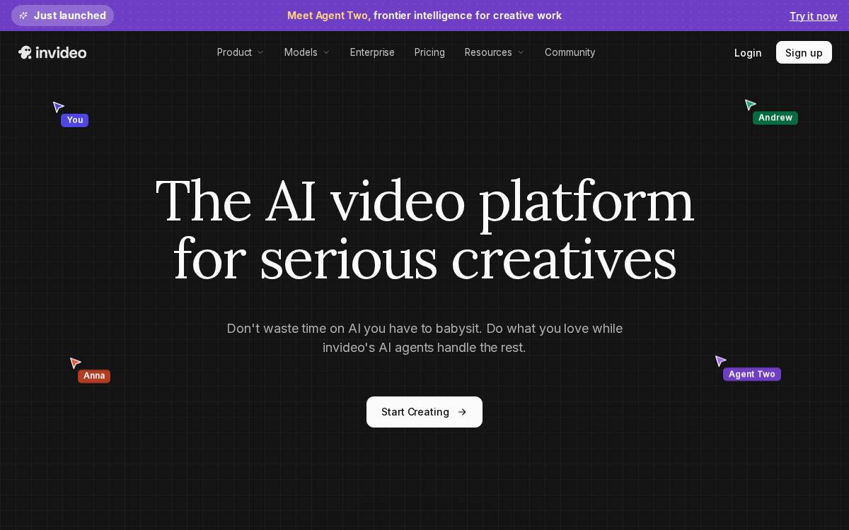 Invideo AI website preview