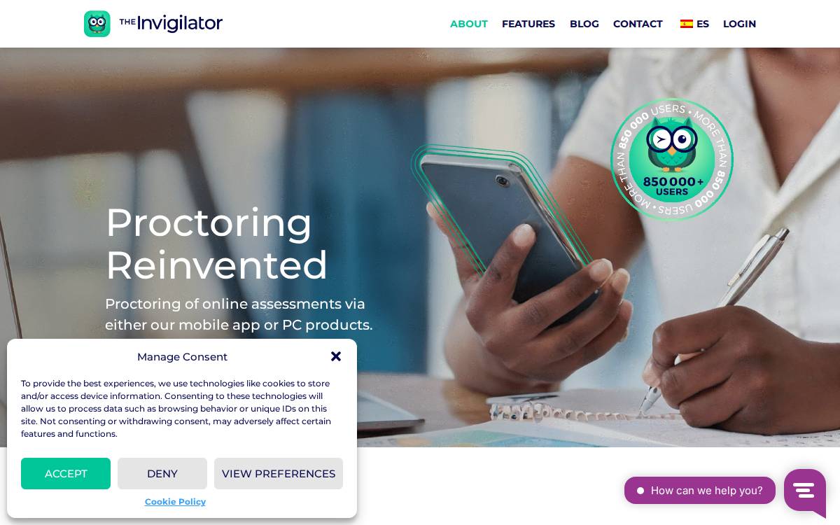Invigilator website preview