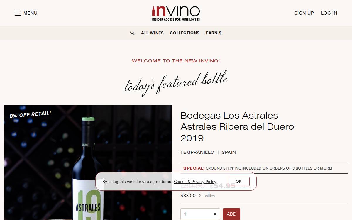 Invino website preview