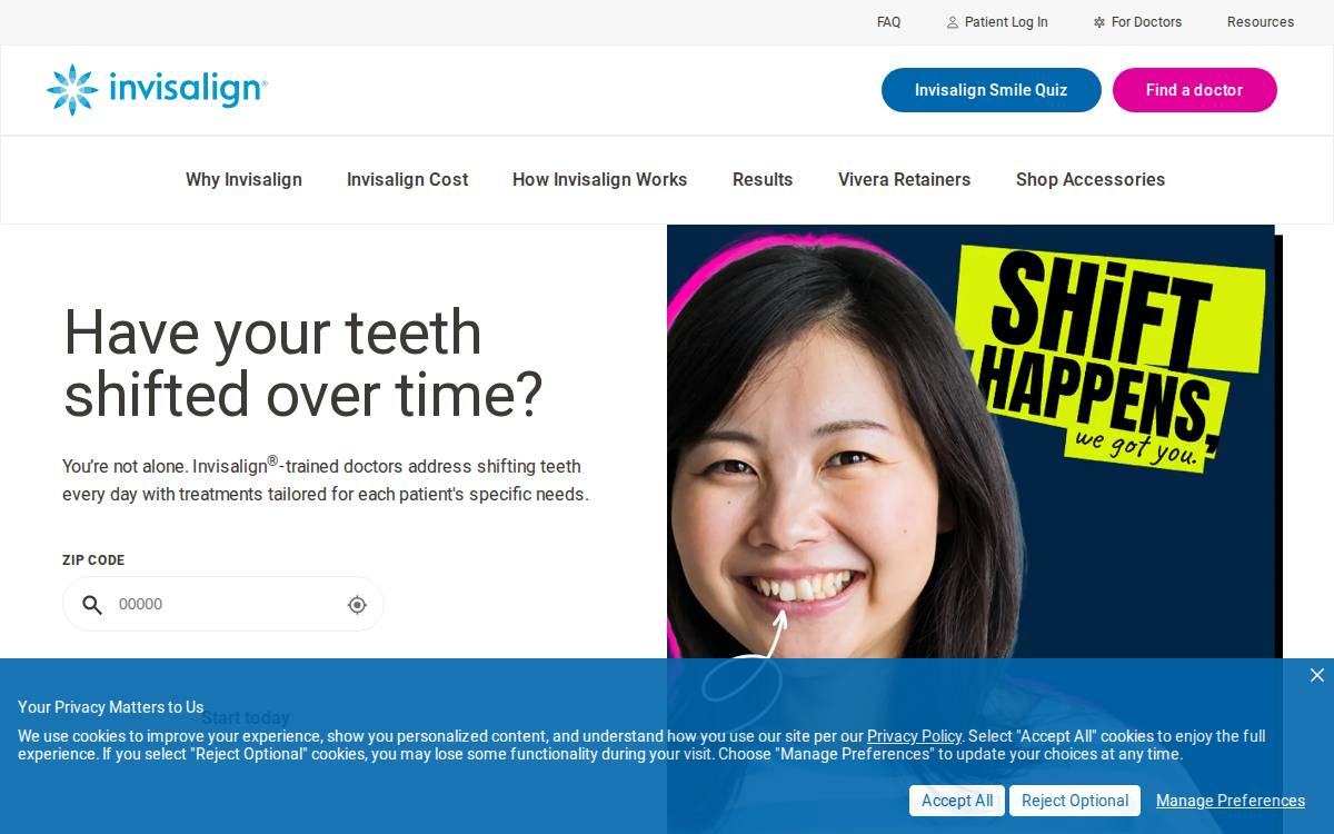 Invisalign website preview