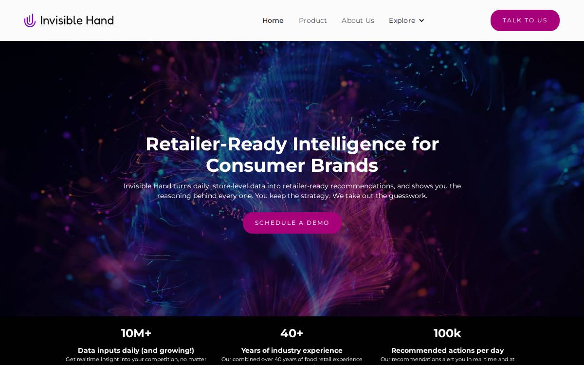 Invisible Hand website preview