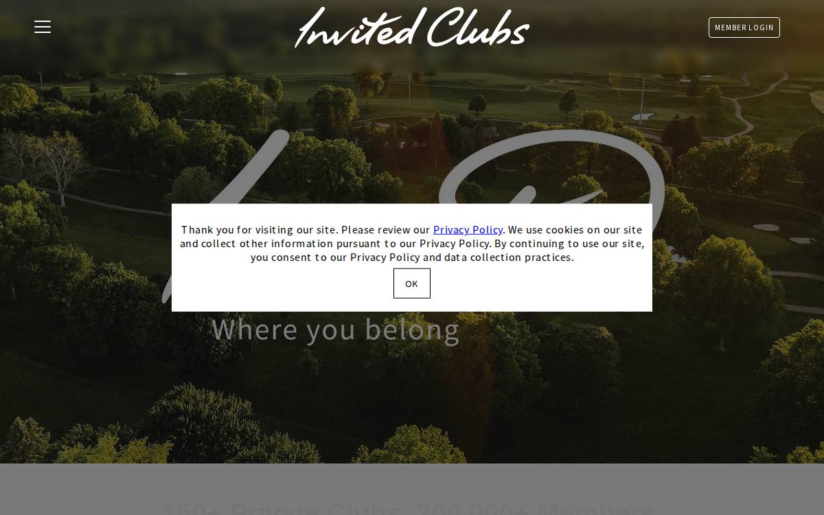 Invited Clubs website preview