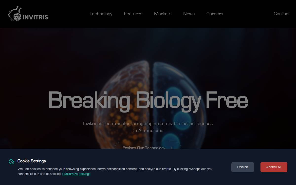 Invitris website preview