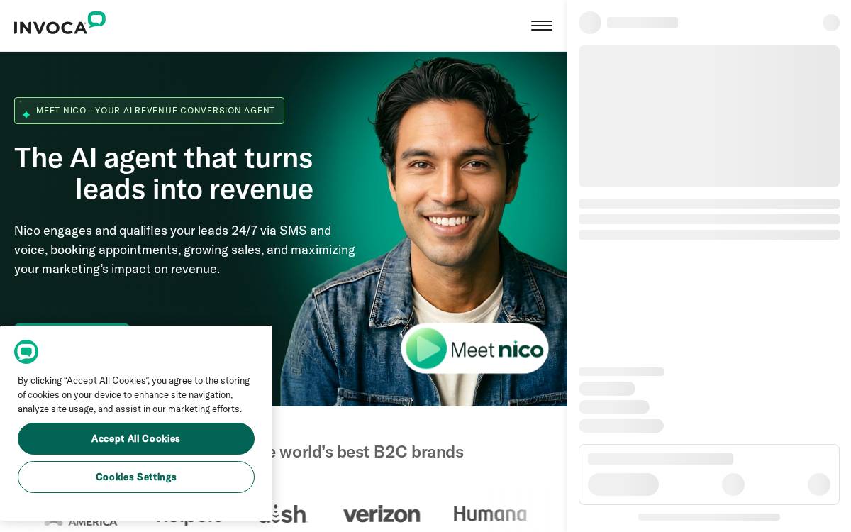 Invoca website preview