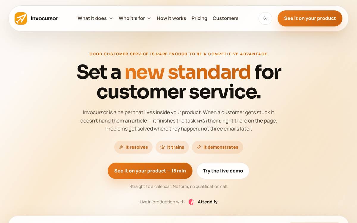 Invocursor Website website preview