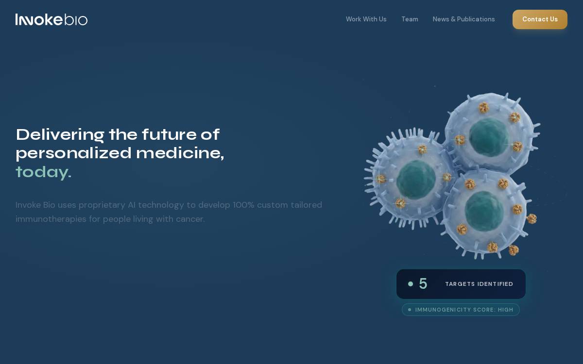 Invoke Bio website preview