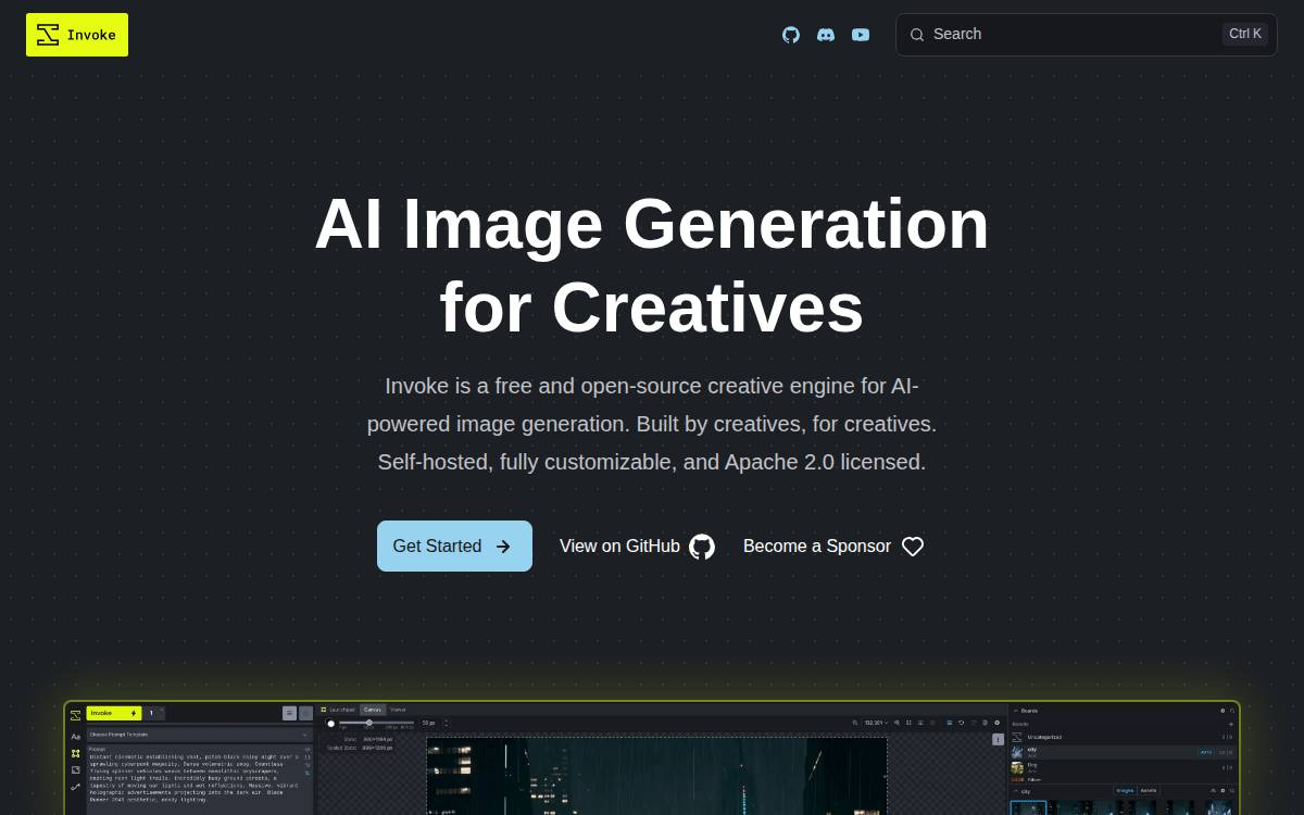 InvokeAI Documentation website preview