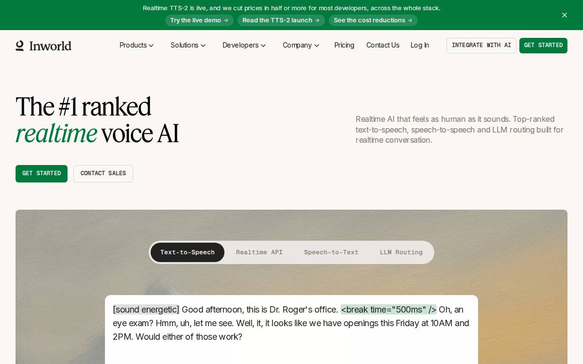 Inworld AI website preview