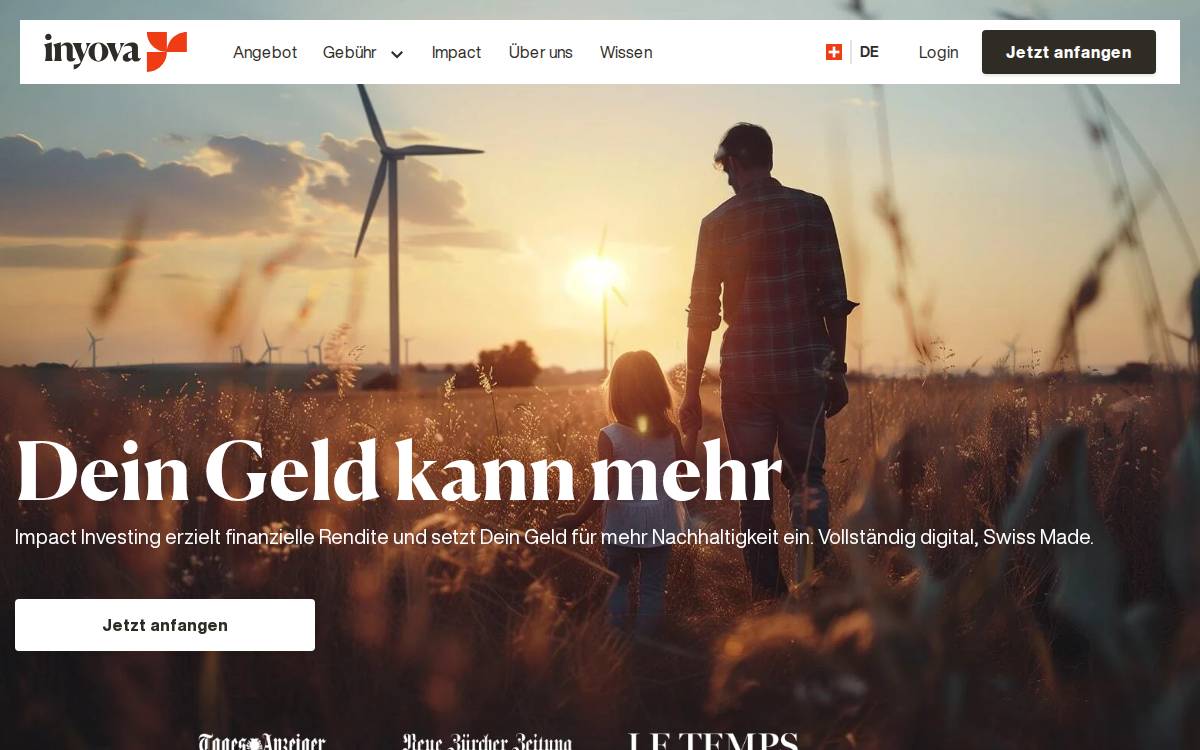 Inyova AG website preview