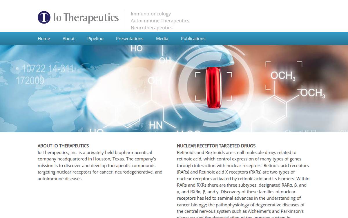 Io Therapeutics website preview